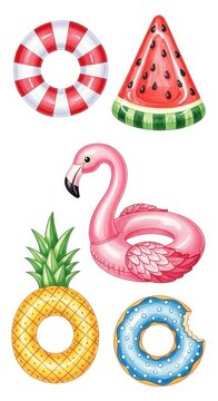 Summer Fun - Collection of Inflatable Pool Floats for Relaxation.
