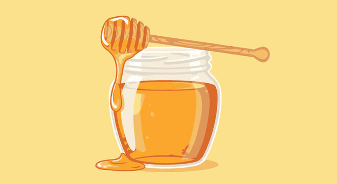Honey in a glass jar 30.