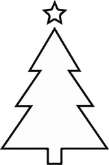 Obraz premium Simple outline of a Christmas tree with a star on top