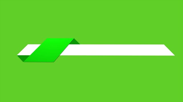 Modern title bar animation. Minimal green geometric title banner lower third on green screen background