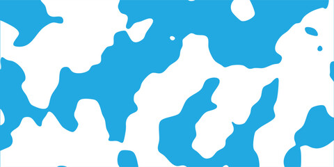 Modern organic blob pattern background, blue and white camouflage style shapes with thin outline. background illustration © HAMDI