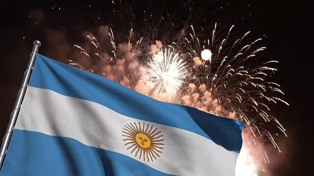 Argentina Flag Fireworks Display 25.