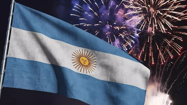 Argentina Flag Fireworks Display 24.