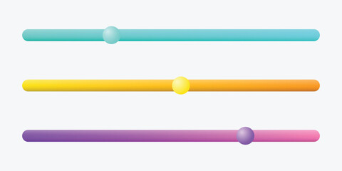 Fototapeta premium A colorful graphic design featuring three horizontal gradient bars with spheres