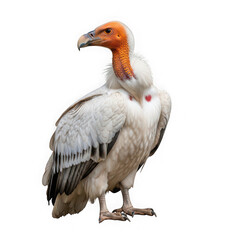 Obraz premium A Large White Bird With Orange Head And Black Beak Is Standing On The Ground isolated on transparent background