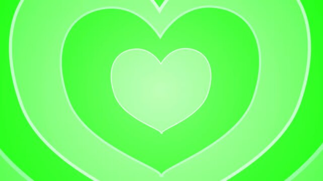 かわいいハートがループするアニメーション（緑）