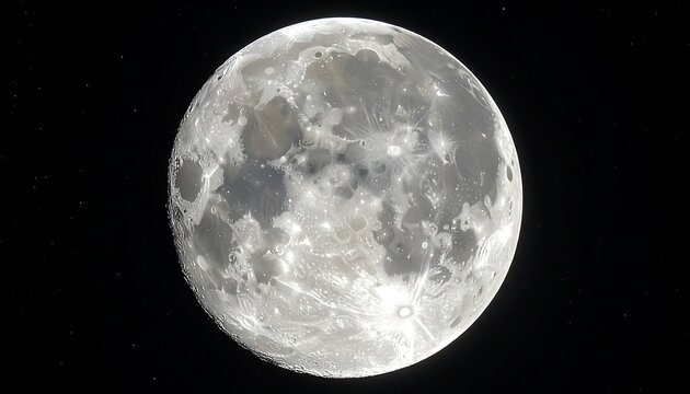 A large, bright moon against a dark background