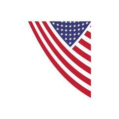 Fototapeta premium Waving American Flag Border