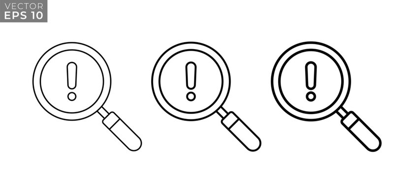 Security Warning Icons Vector Set. Safety Notice Symbol