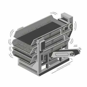Industrial vibrating screen separator machine.