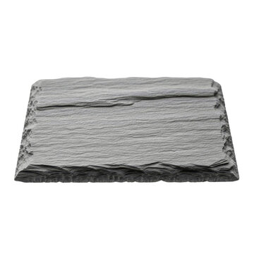 Rough-Edged Square Slate Coaster Isolated for Elegant Tableware and Home Decor