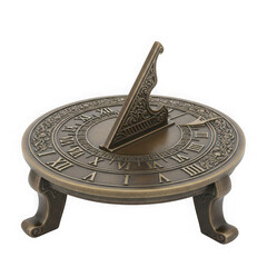 Ancient Sundial With Intricate Designs On Top isolated on transparent background