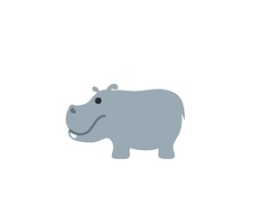 Obraz premium Rhino and hippopotamus cartoon vector isolated on white background