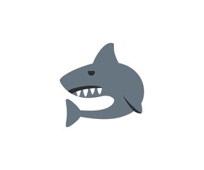 Cute cartoon shark vector illustration on white background