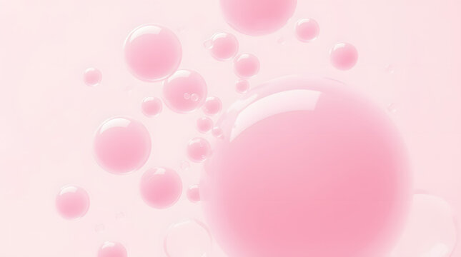 Soft Pink Bubble Texture Floating in Water Macro Abstract