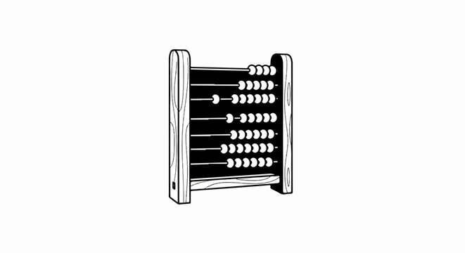 Traditional wooden abacus with multiple rows of beads