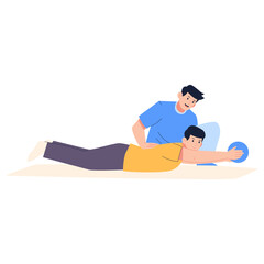 Fototapeta premium Physiotherapy Rehabilitation and Injury Recovery Medical Illustration 