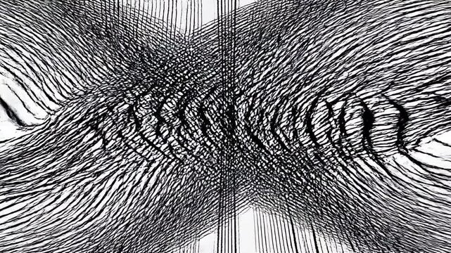 Black and white abstract line patterns.