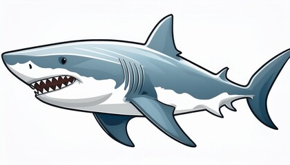 Fototapeta premium white shark isolated on white background