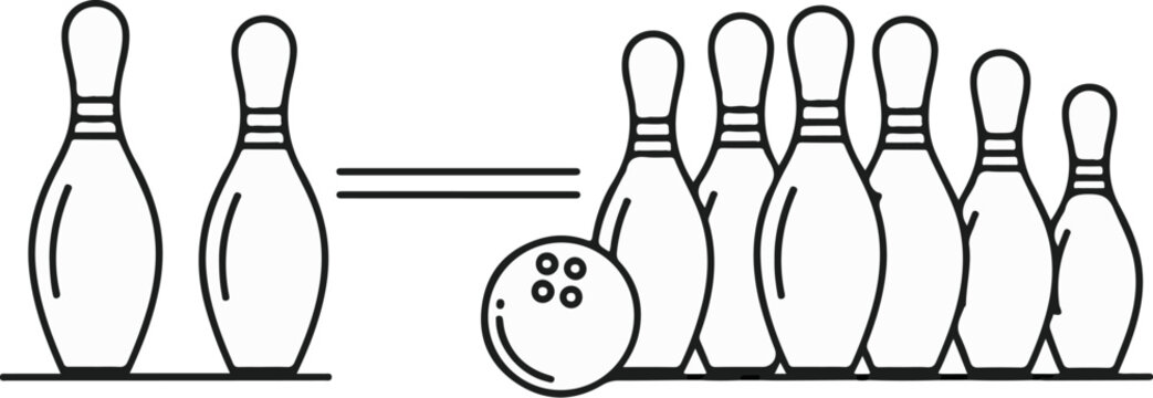 Two bowling pins equal one bowling ball and six bowling pins