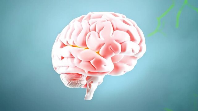 回転する脳の3D解剖図