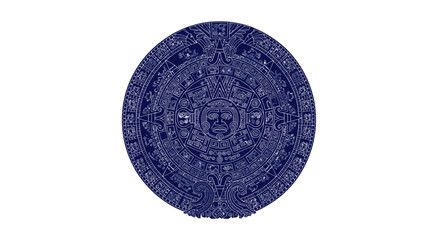 Fototapeta premium Aztec Calendar Stone Sun Symbol Ancient Civilization Mayan Culture Symbolism