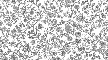 Obraz premium Black and white floral pattern design.