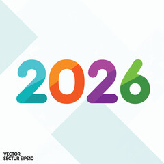 Colorful 2026 Number Typography Design Element 1.