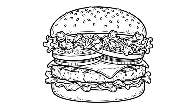 Delicious burger with cheese and lettuce.