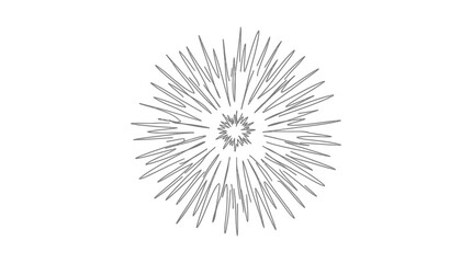 Obraz premium Abstract starburst design with radial lines creating a dynamic visual effect on a white background