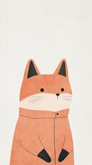Obraz premium Cute Illustrated Fox Character in a Stylish Jacket on Minimal Background