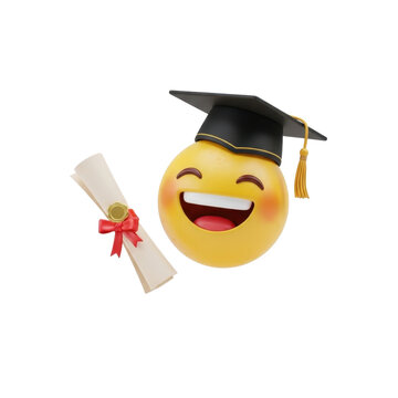 Graduation emoji with diploma