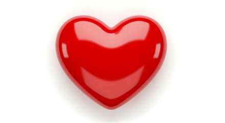 Fototapeta premium Shiny Red Heart Shape on White Background symbol love