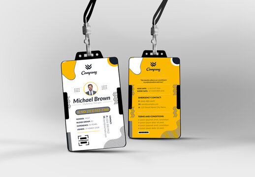 Corporate Id Card Template Layout