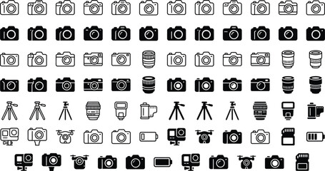 Camera icons on white background. Camera black icons set. Vector illustration.  © Sheikh