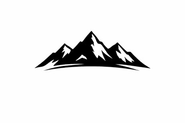 Minimalist Mountain Range Silhouette Icon with Sharp Peaks and Ridges