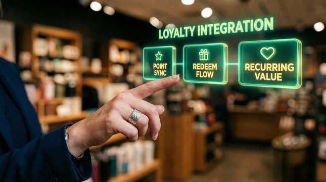 Business professional interacting with answer engine optimization interface display