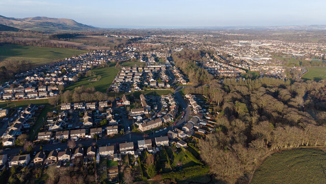 Penicuik town borders and rural farmland: A bird's-eye perspective of the harmony between urban settlement and the Scottish natural landscape