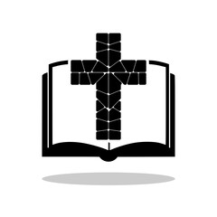 Naklejka premium Bible Church Logo Icon with shadow