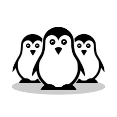 Fototapeta premium Simple Penguins Icon with shadow