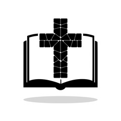 Naklejka premium Bible Church Logo Icon with shadow