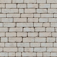 Obraz premium weathered pale brick wall with textured mortar in orderly horizontal rows, calm minimalist backdrop