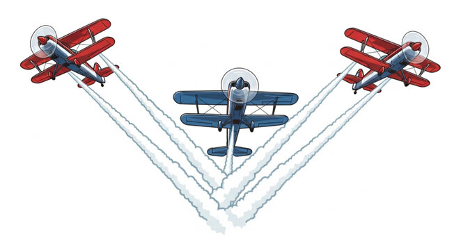 Vintage Biplane Model Airplanes.