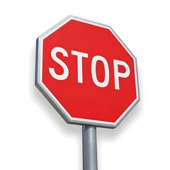 Obraz premium A bright red stop sign standing prominently against a plain background
