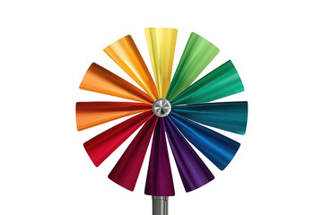 Obraz premium Pinwheel creating a full color spectrum, representing diversity, joy, growth, and playful movement, transparent background