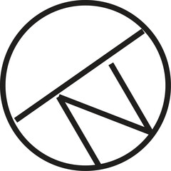 No smoking sign icon with a red prohibition symbol on a cigarette vector illustration for web design and warning sign use