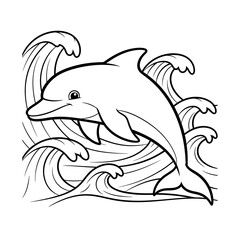 Fototapeta premium A dolphin jumping out of the ocean wave