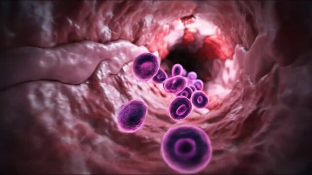 cell flow inside small intestine