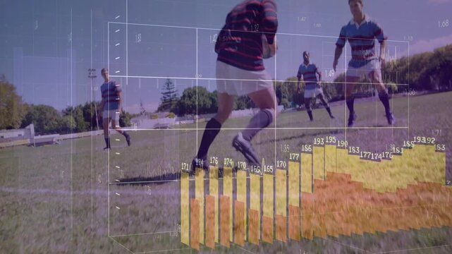 Vertical video: Maroon carrier picking loose ball running evading passing for gain with HUD rising