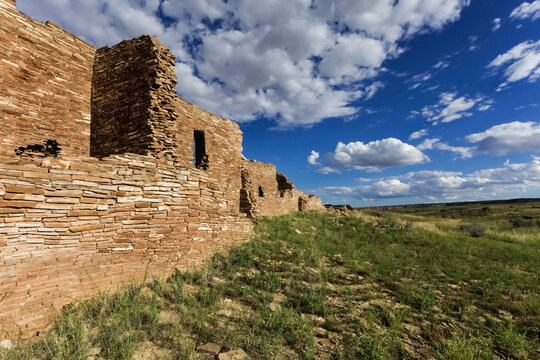 Ancient stone ruins at Pueblo Pintado on Navajo Nation in New Mexico